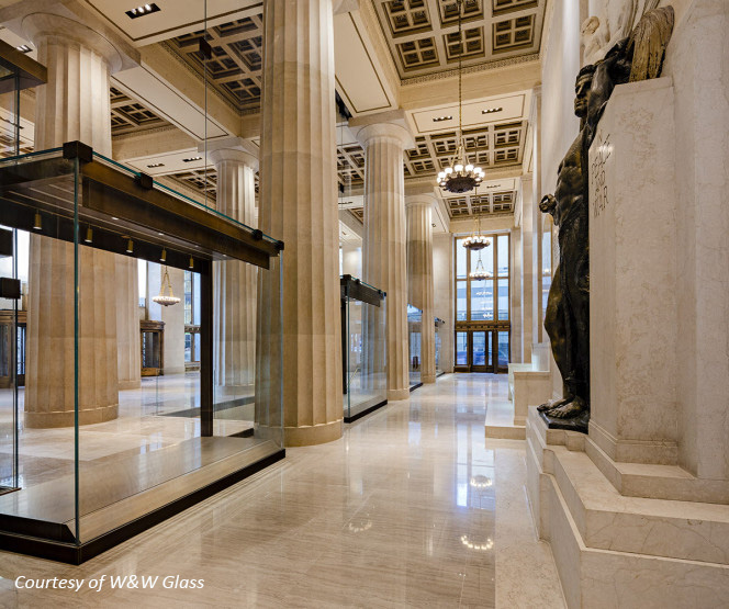 McLaren provided Glass and Glazing Engineering For 195 Broadway's Award Winning Lobby's Interior Glass Demising Wall System