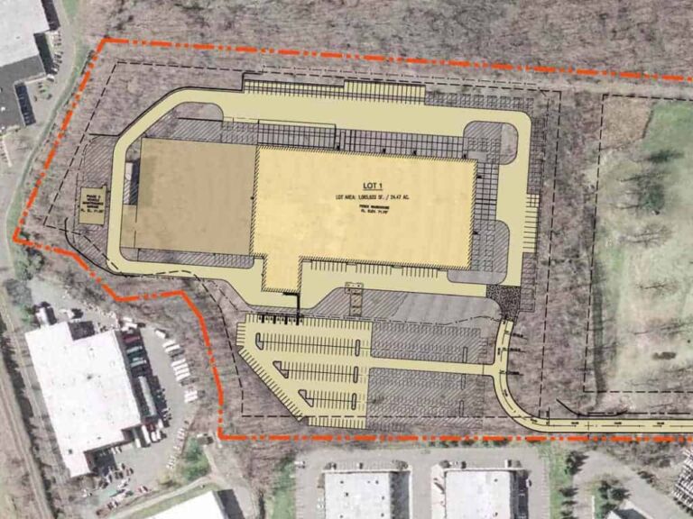 Aerial View Drawing of the FedEx Ground Warehouse, A Design - Build Project