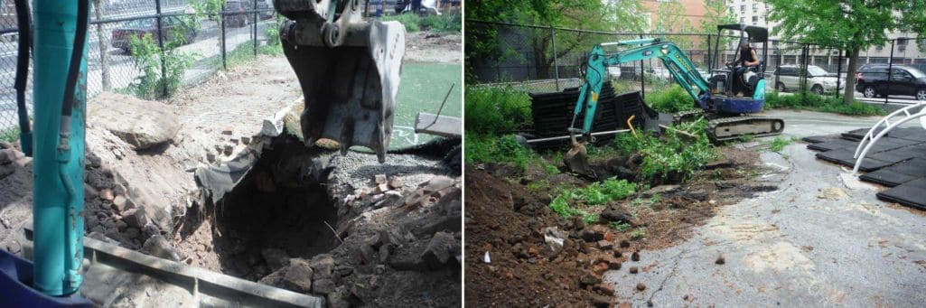Green Infrastructure Construction in Renovated NYC Parks