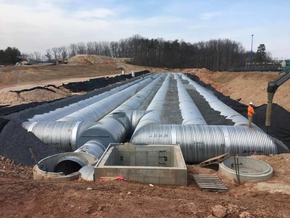 Water Resource Management engineering services provided for this underground detention and water quality facility