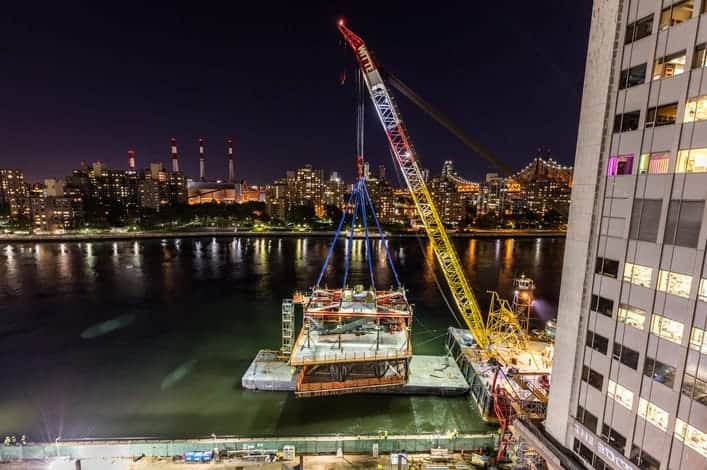 Rockefeller University River Building Crane Lift