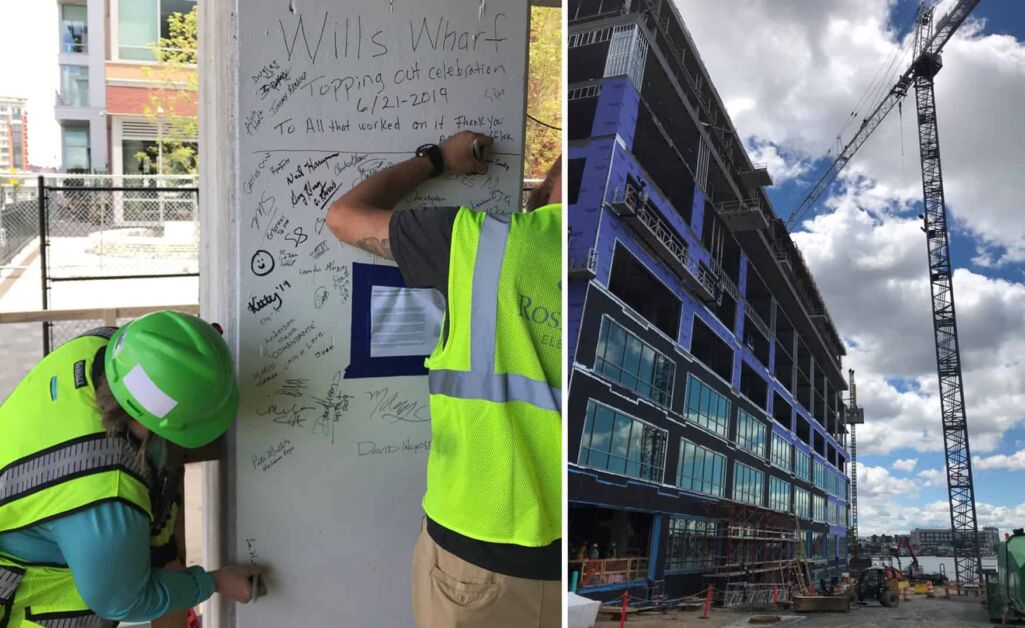 Wills Wharf Topping Out in Harbor Point Baltimore