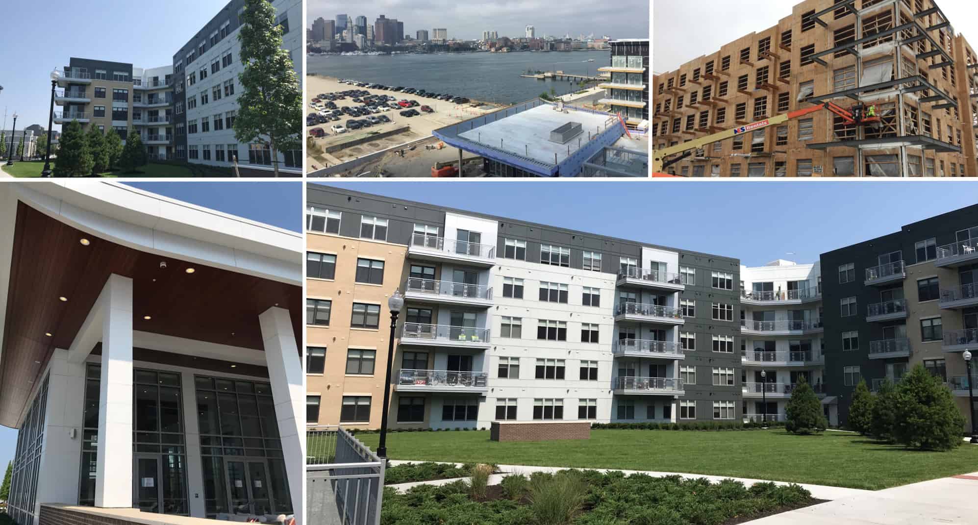 Construction Collage of Portside Residential Buildings at East Pier