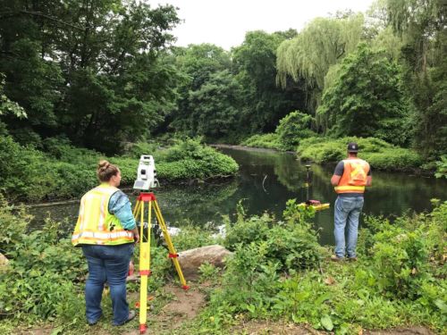 Topographic mapping benefiting a bathymetric survey
