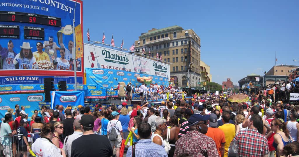 Contest Staging for Nathan's Famous Coney Island Hot Dog Eating Contest