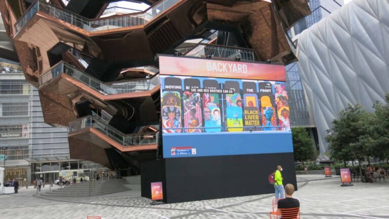 Large LED Screen at Hudson Yards Pop Up