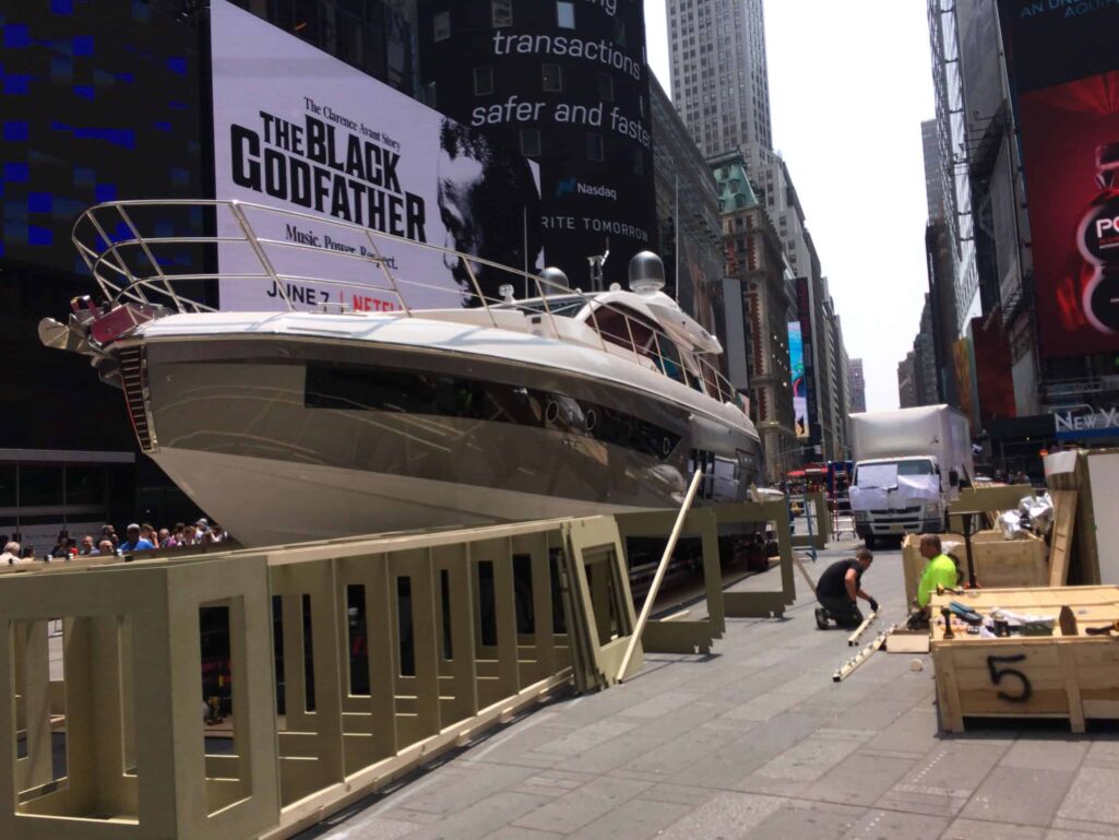 Azimut Yacht Display in Times Square
