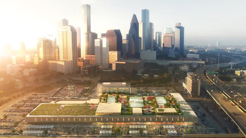 Rendering of Glass Skylights at Post Houston