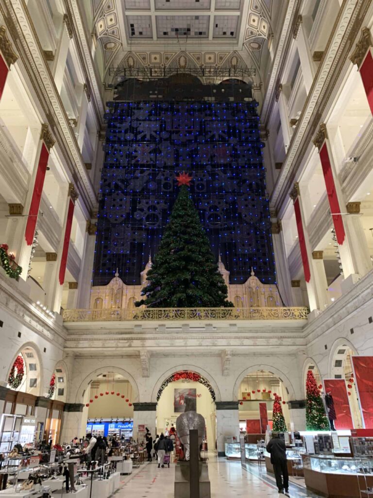 Background Lighting Display at Macy’s historic Wanamaker location