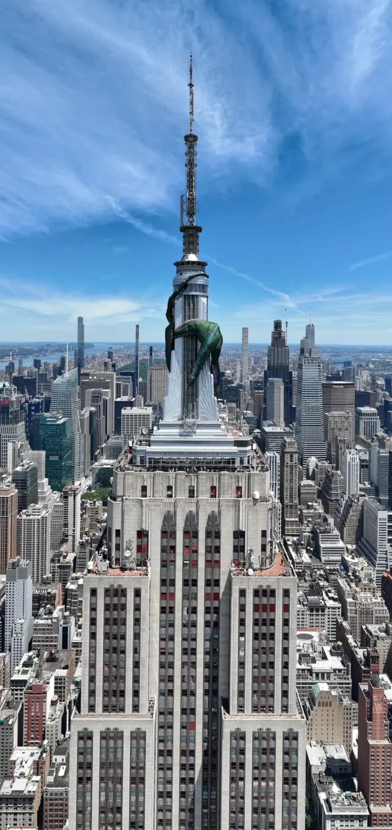 Inflatable Dragon Perched on Empire State Building, promoting the start of Season 2 of HBO's House of the Dragon