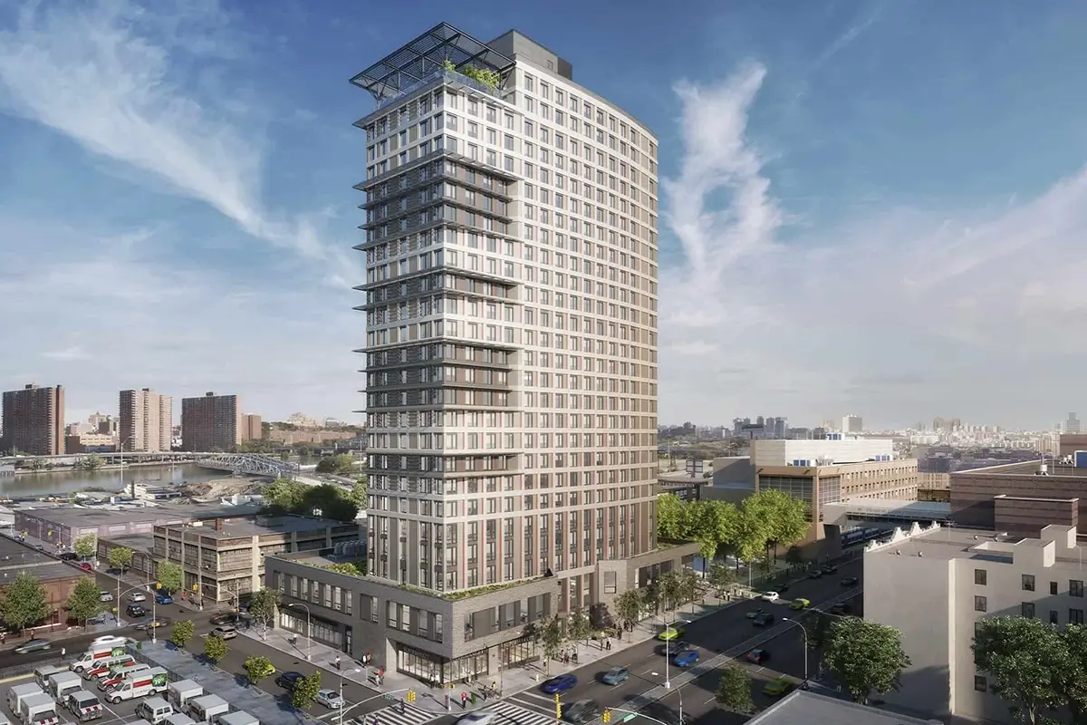 Rendering of 425 Grand Concourse, the largest Passive House project in the United States