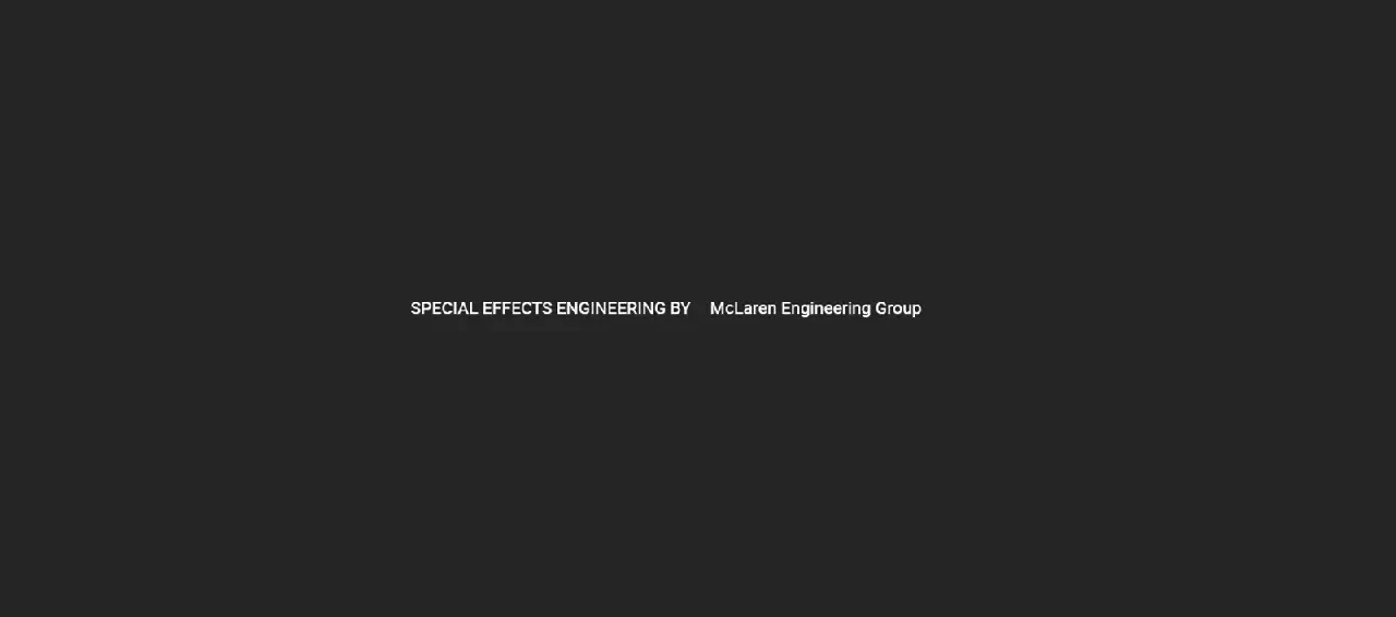 Stylized movie credit graphic displaying McLaren Engineering Group credited for Special Effects Engineering, highlighting the firm’s behind-the-scenes role in film production.