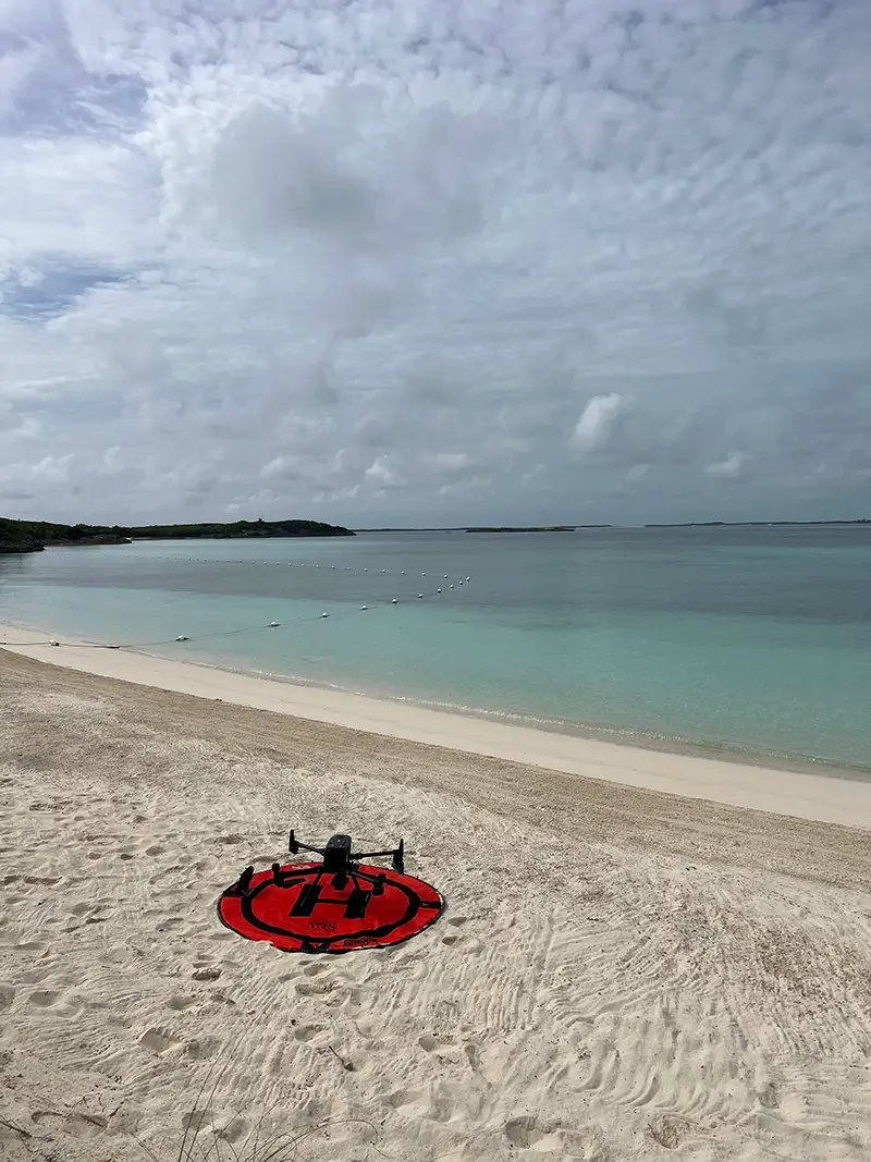 DJI Drone Being Used in Highbourne Cay Exumas, Bahamas