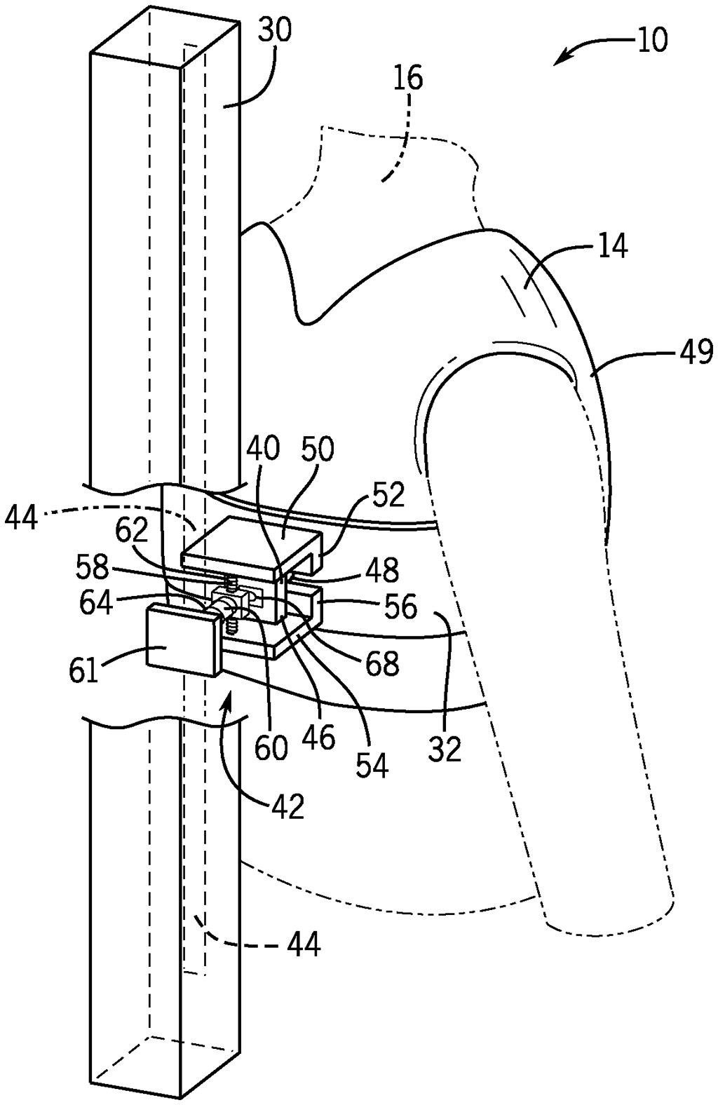 Drawing of Amusement Park Ride Restraint System Patent