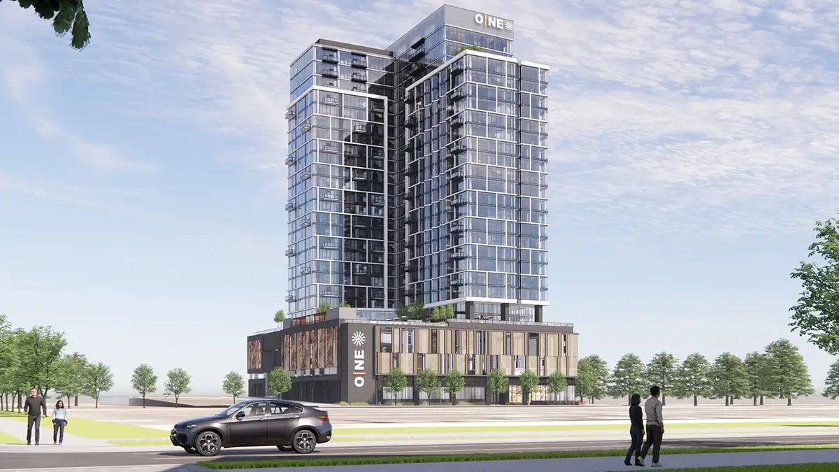 Rendering of O|NE VeLa a 27 story residential high-rise in Colorado Springs, CO