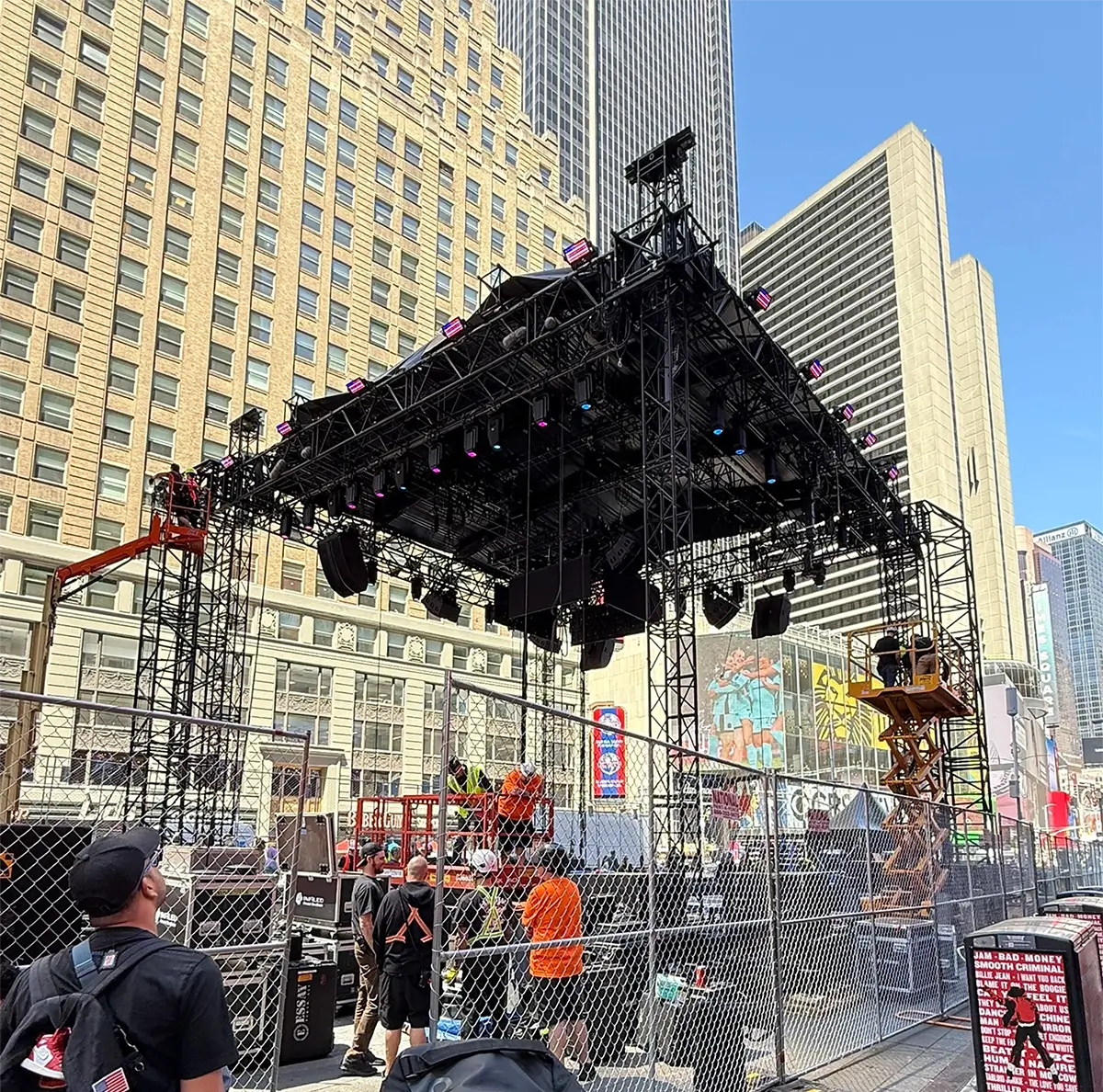 Custom-designed, roof-climbing truss that hosted the stage for the Ryan Garcia vs. Rolly Romero boxing match