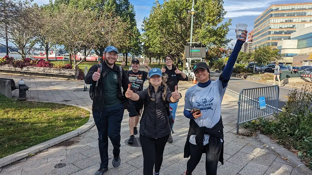 McLaren's entertainment team excitingly doing a Walkmarathon